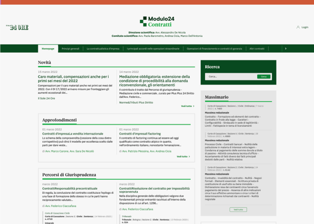 Modulo Contratti dashboard